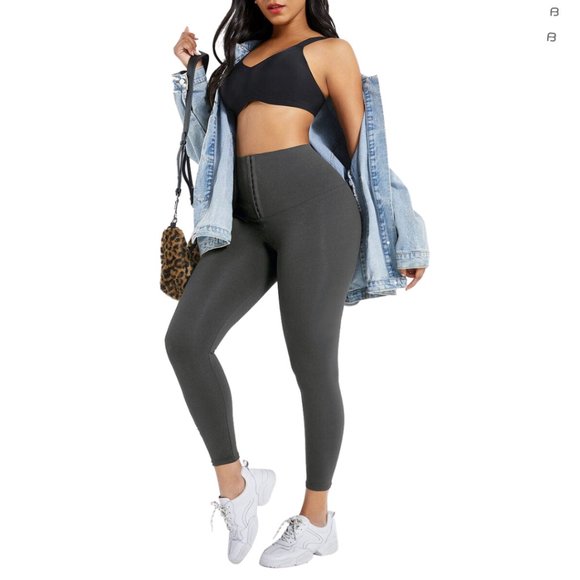 Gray Classic Waist Training Leggings - Picture 2 of 2